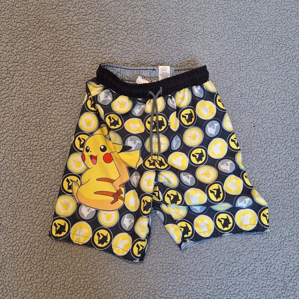Pokemon Pikachu Boys Bathing Suit Swim Trunks Size‎ 7